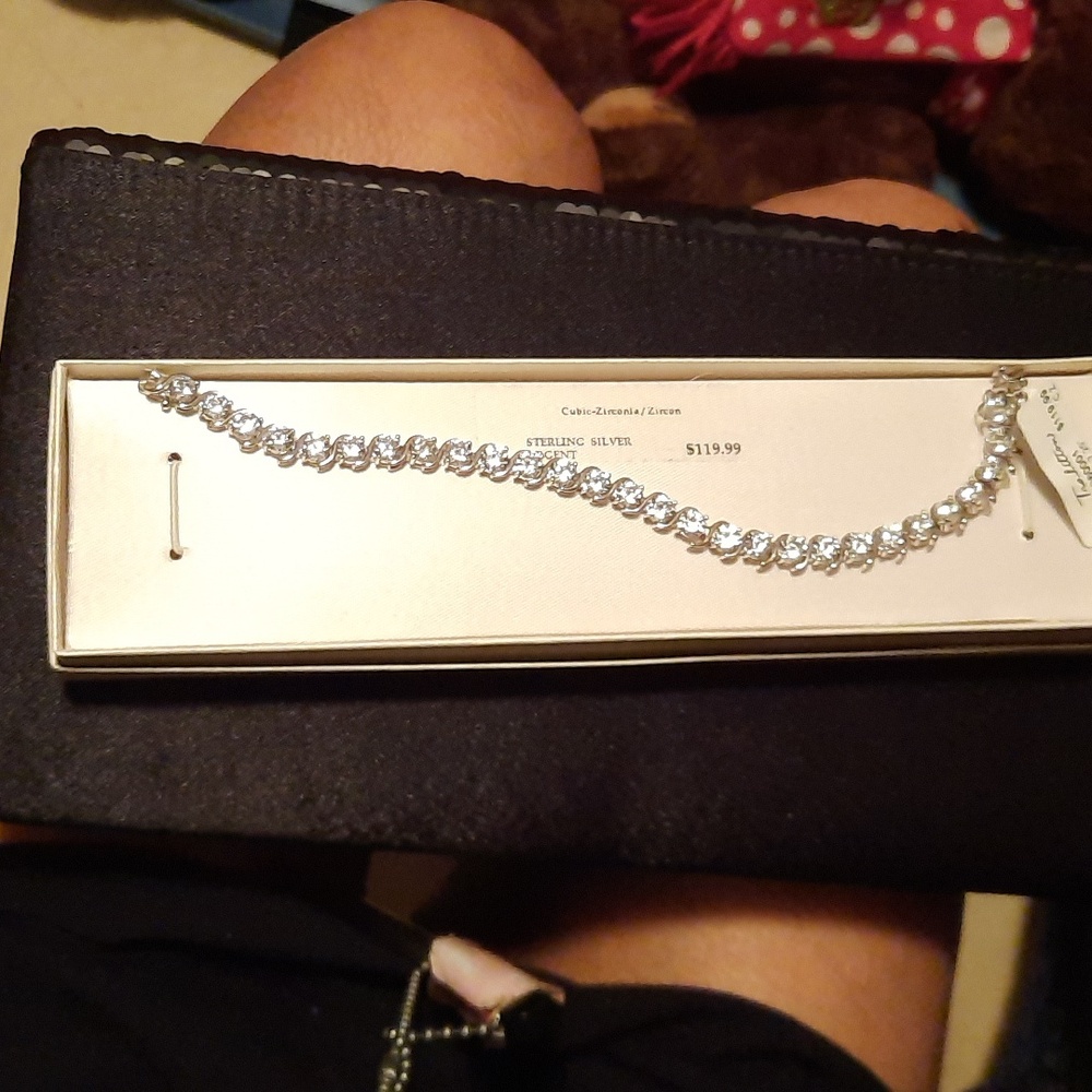 NWT AUTHENTIC GENUINE SOLID STERLING SILVER CZ 20CTTW TENNIS BRACELET RHODIUM